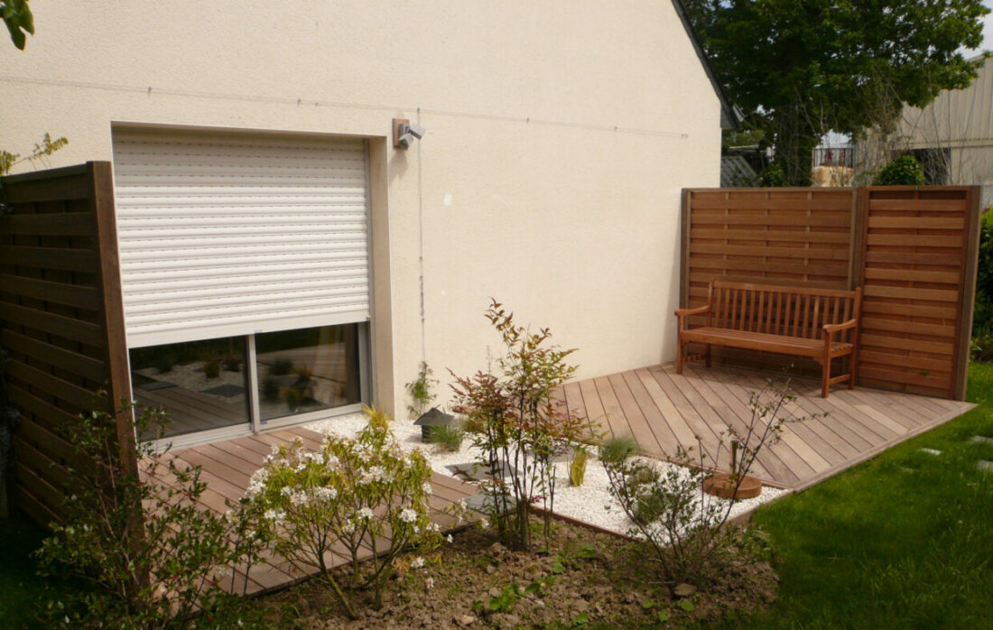 après terrasse bois - entretien de jardins auray